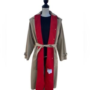 Vintage Misty Harbor Classic Tan Women's Trench Coat SZ 14 petite